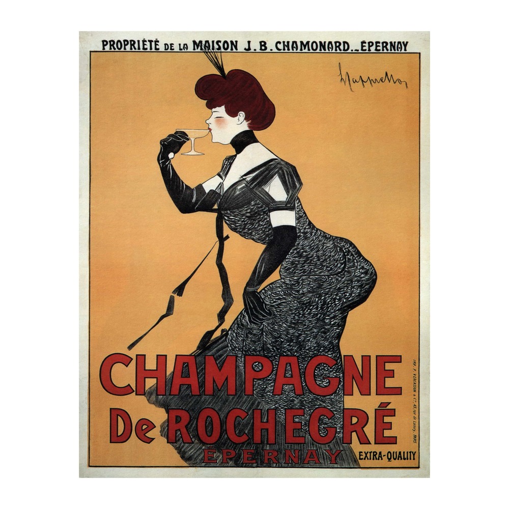 Champagne De Rochegre poster by Leonetto Cappiello (1910) - new reproduction fine art print mock