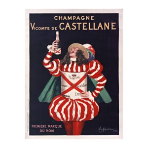 Champagne Vicomte de Castellane Epernay poster by Leonetto Cappiello (1922) - new reproduction fine art print mock