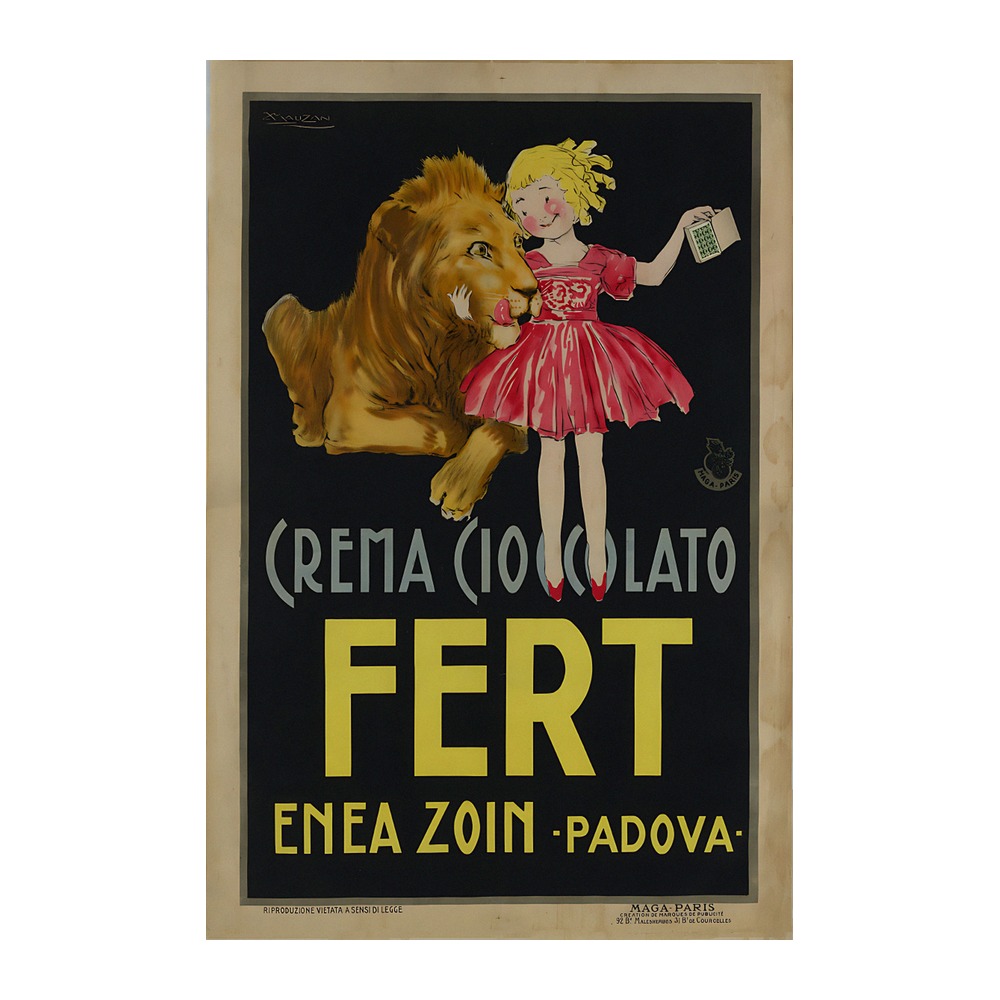 Chocolate cream Fert Enea Zoin Padova poster by Lucien Achille Mauzan (1920-30) - new reproduction fine art print mock