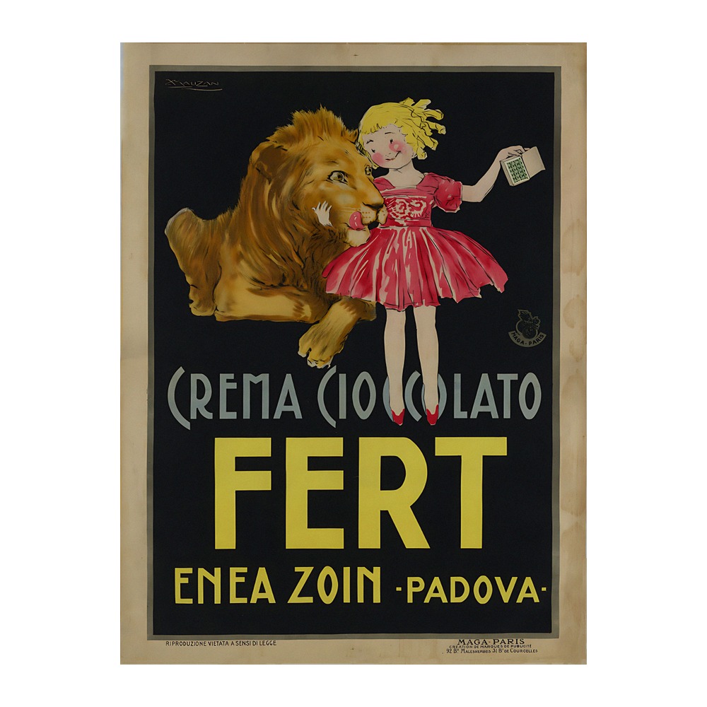 Chocolate cream Fert Enea Zoin Padova poster by Lucien Achille Mauzan (1920-30) - new reproduction fine art print mock