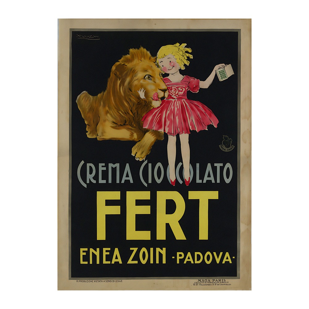 Chocolate cream Fert Enea Zoin Padova poster by Lucien Achille Mauzan (1920-30) - new reproduction fine art print mock