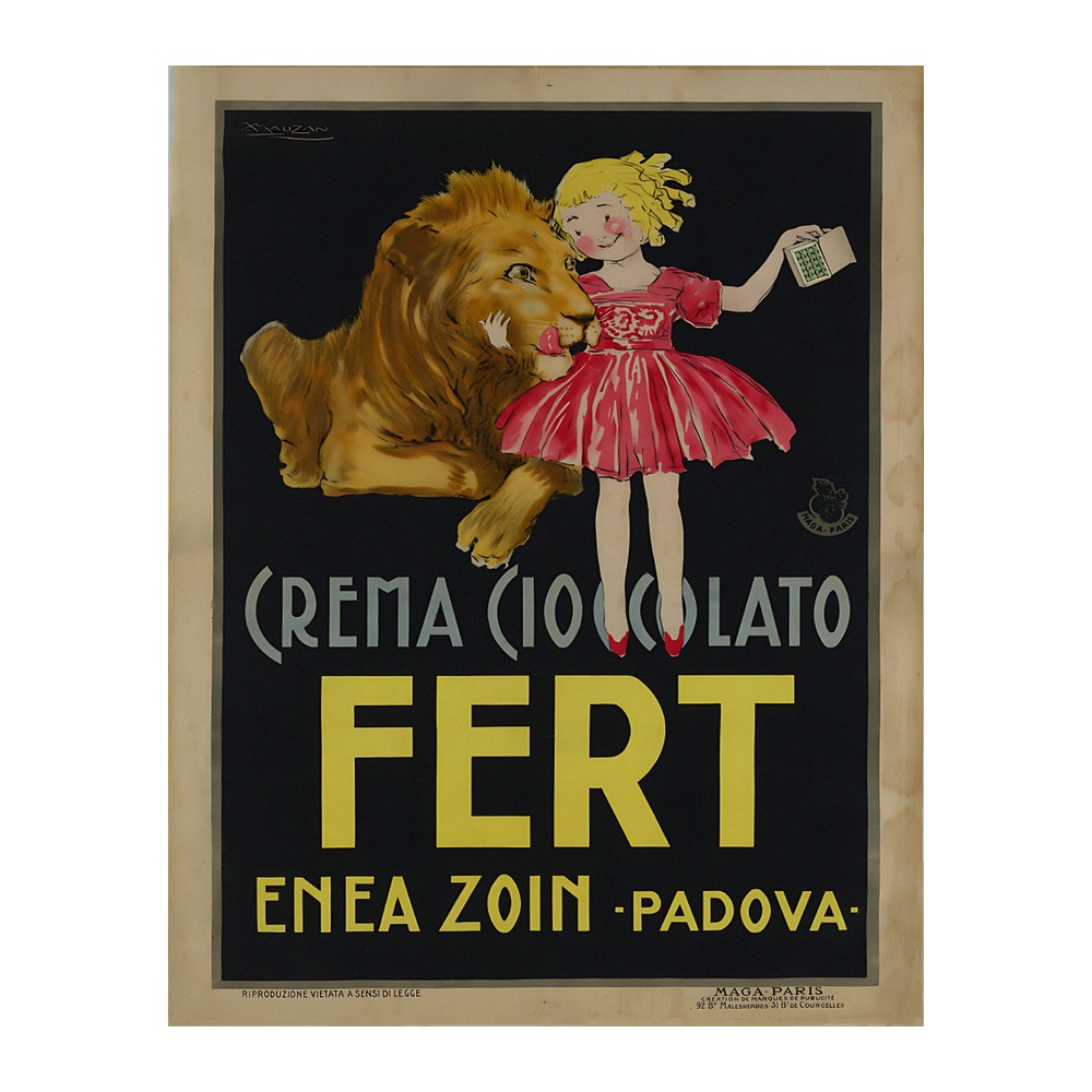 Chocolate cream Fert Enea Zoin Padova poster by Lucien Achille Mauzan (1920-30) - new reproduction fine art print mock