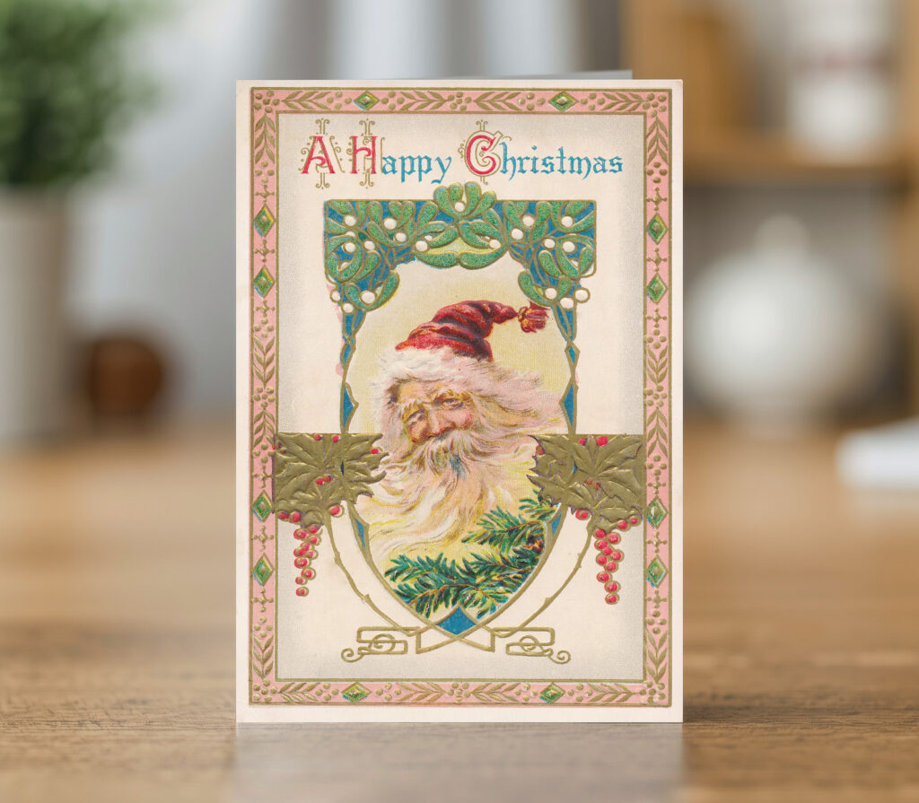 Greetings card reproducing a 1913 Christmas card design - new reproduction