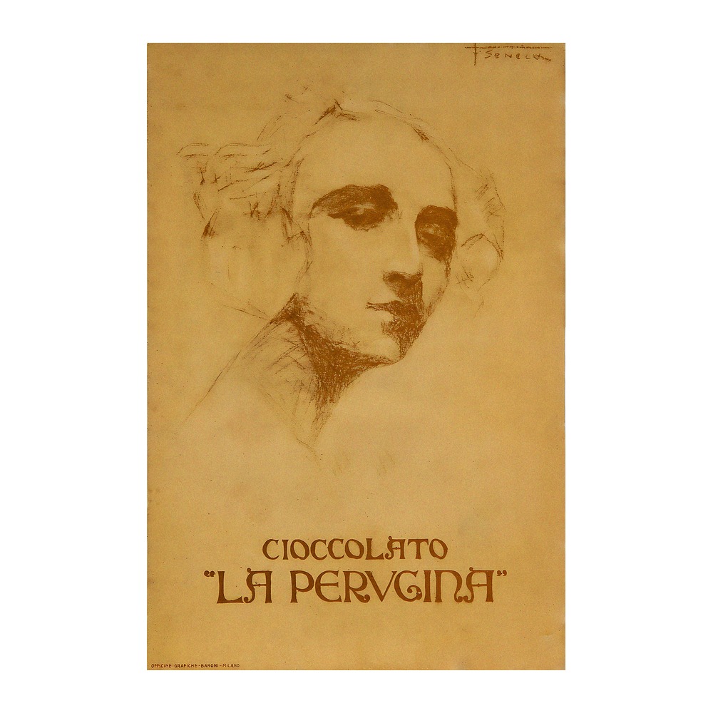 Cioccolato La Perugina Poster by Federico Seneca (c. 1920) - new reproduction fine art print mock