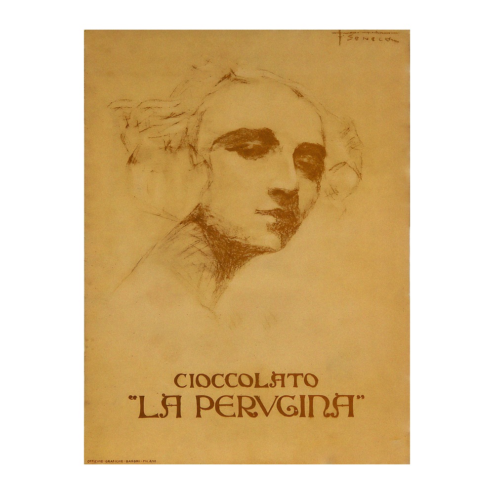 Cioccolato La Perugina Poster by Federico Seneca (c. 1920) - new reproduction fine art print mock