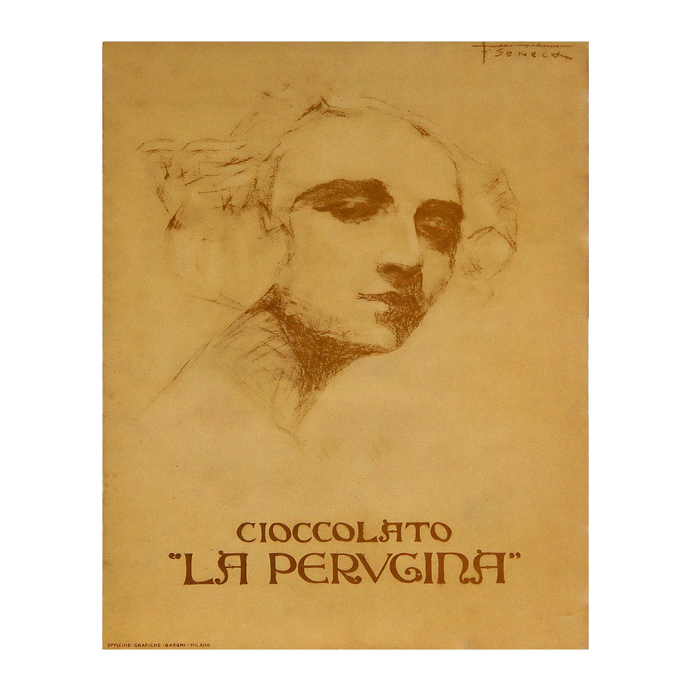 Cioccolato La Perugina Poster by Federico Seneca (c. 1920) - new reproduction fine art print mock