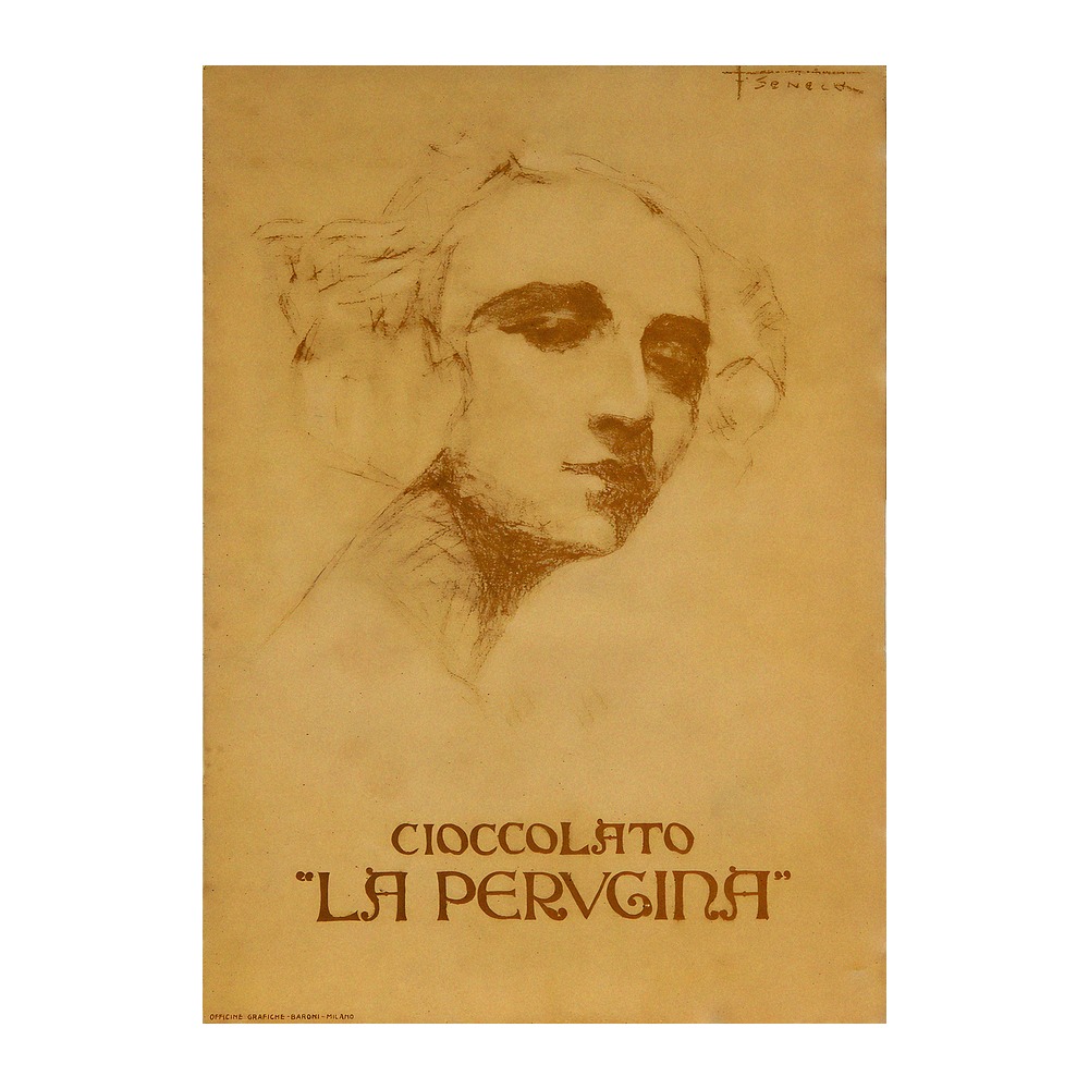 Cioccolato La Perugina Poster by Federico Seneca (c. 1920) - new reproduction fine art print mock