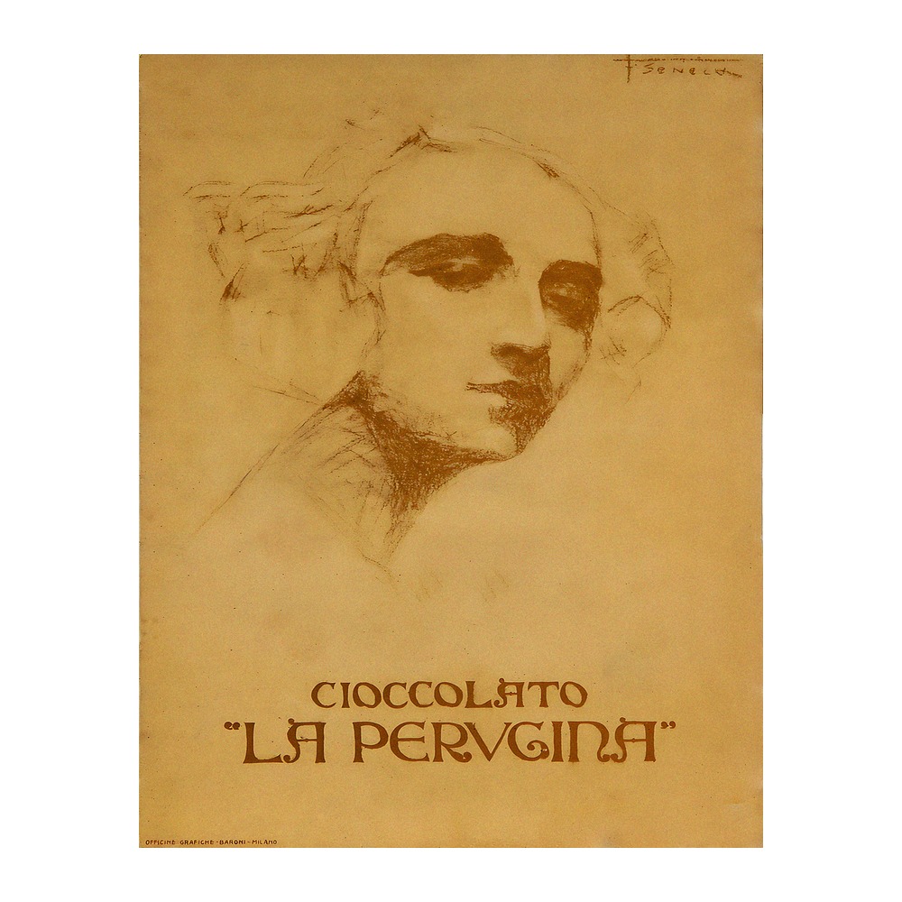 Cioccolato La Perugina Poster by Federico Seneca (c. 1920) - new reproduction fine art print mock