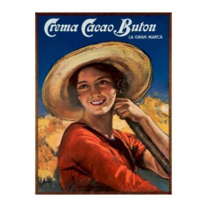 Crema Cacao Buton Poster by Alberto Bianchi (1940s) - new reproduction fine art print mock