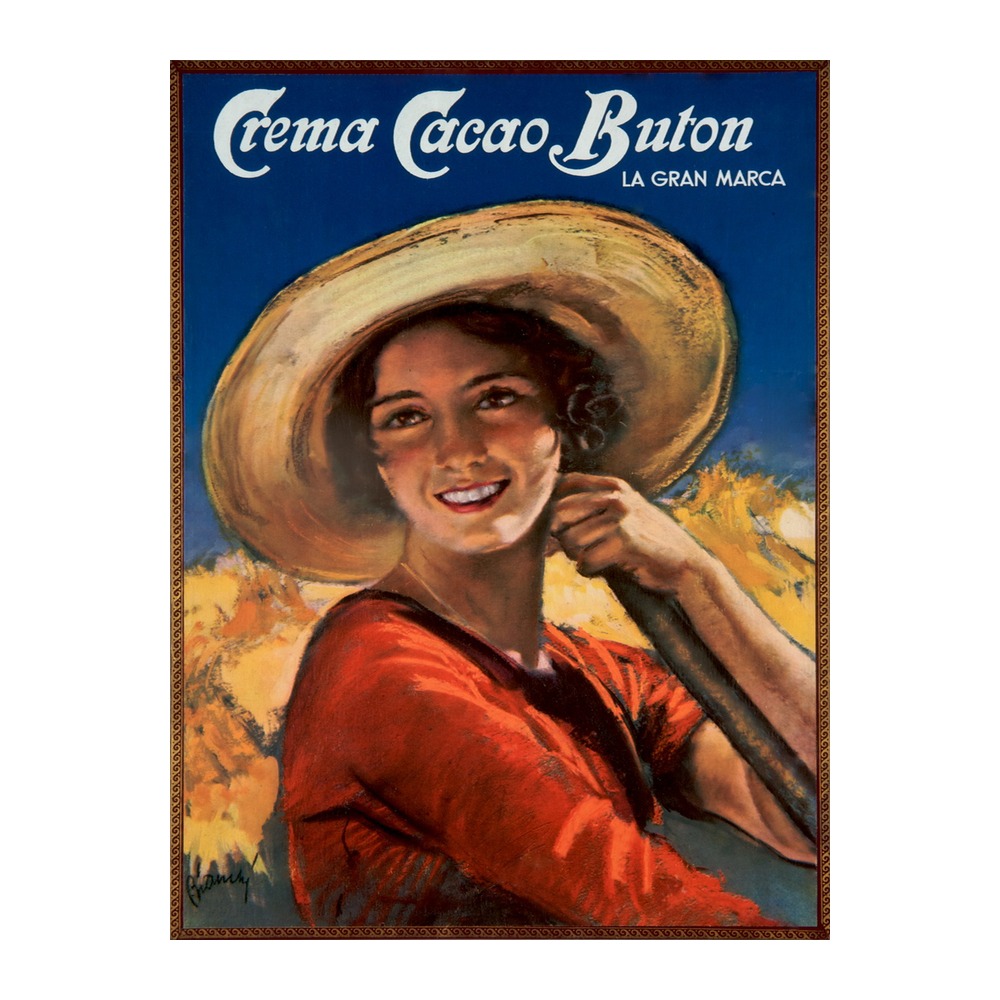 Crema Cacao Buton Poster by Alberto Bianchi (1940s) - new reproduction fine art print mock