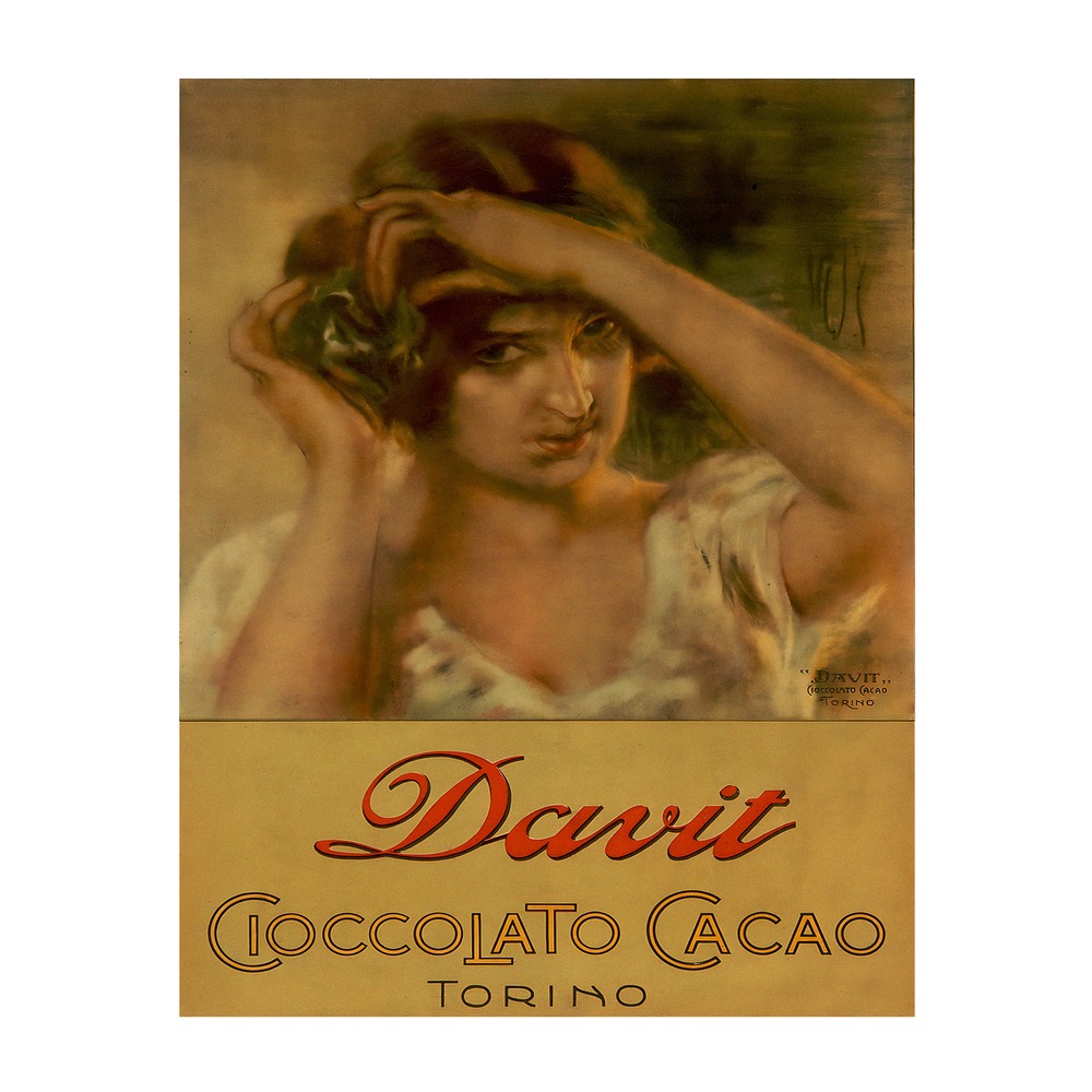 Davit Cioccolato Cacao Torino Poster (1930s) - new reproduction fine art print mock