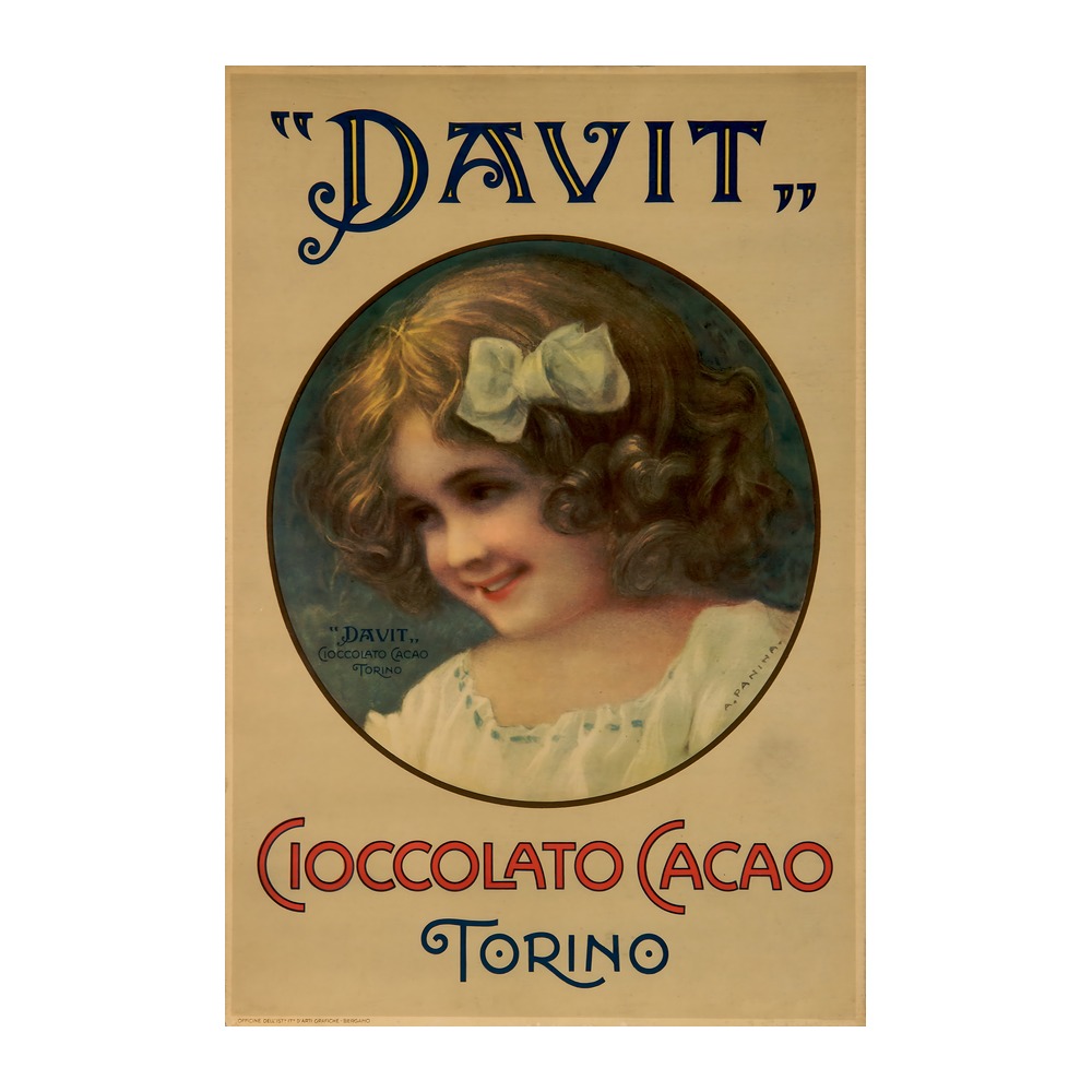 Davit Cioccolato Cacao Torino Poster (early 20th century) - new reproduction fine art print mock