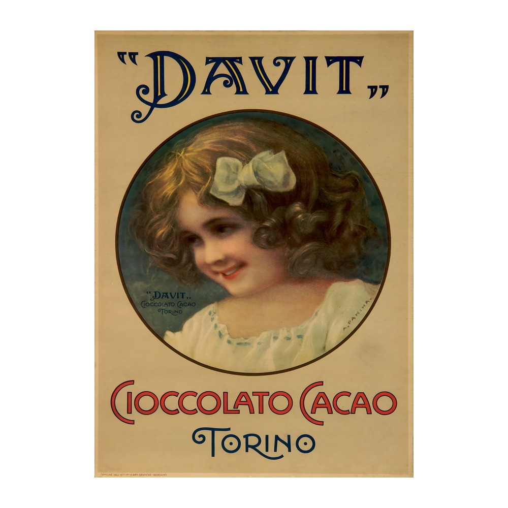Davit Cioccolato Cacao Torino Poster (early 20th century) - new reproduction fine art print mock