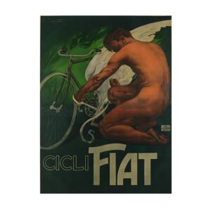 Fiat Cycles poster by Plinio Codognato (1900-10) - new reproduction fine art print mock