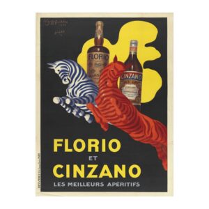Florio et Cinzano Les Meilleurs Aperitifs poster by Leonetto Cappiello (1930) - new reproduction fine art print mock