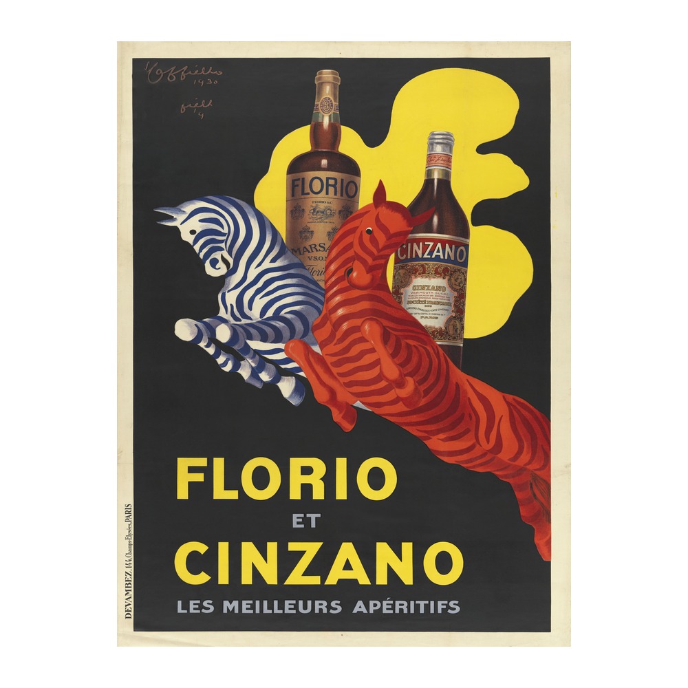 Florio et Cinzano Les Meilleurs Aperitifs poster by Leonetto Cappiello (1930) - new reproduction fine art print mock