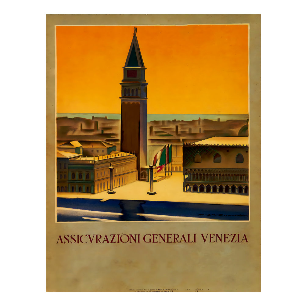 General Insurance Venice poster by Marcello Dudovich (1932) - new reproduction fine art print mock