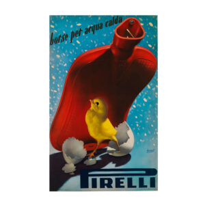 Hot Water Bottle Pirelli poster by Gino Boccasile (1952) - new reproduction fine art print mock