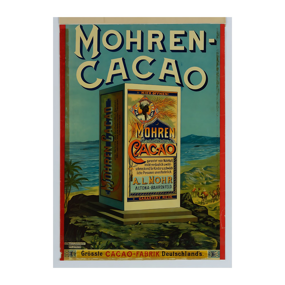 Mohren Cacao poster c. 1900-1915 - new reproduction fine art print mock 4
