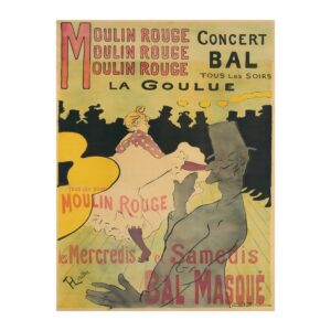 Moulin Rouge La Goulue poster by Henri de Toulouse-Lautrec (1891) - new reproduction fine art print mock
