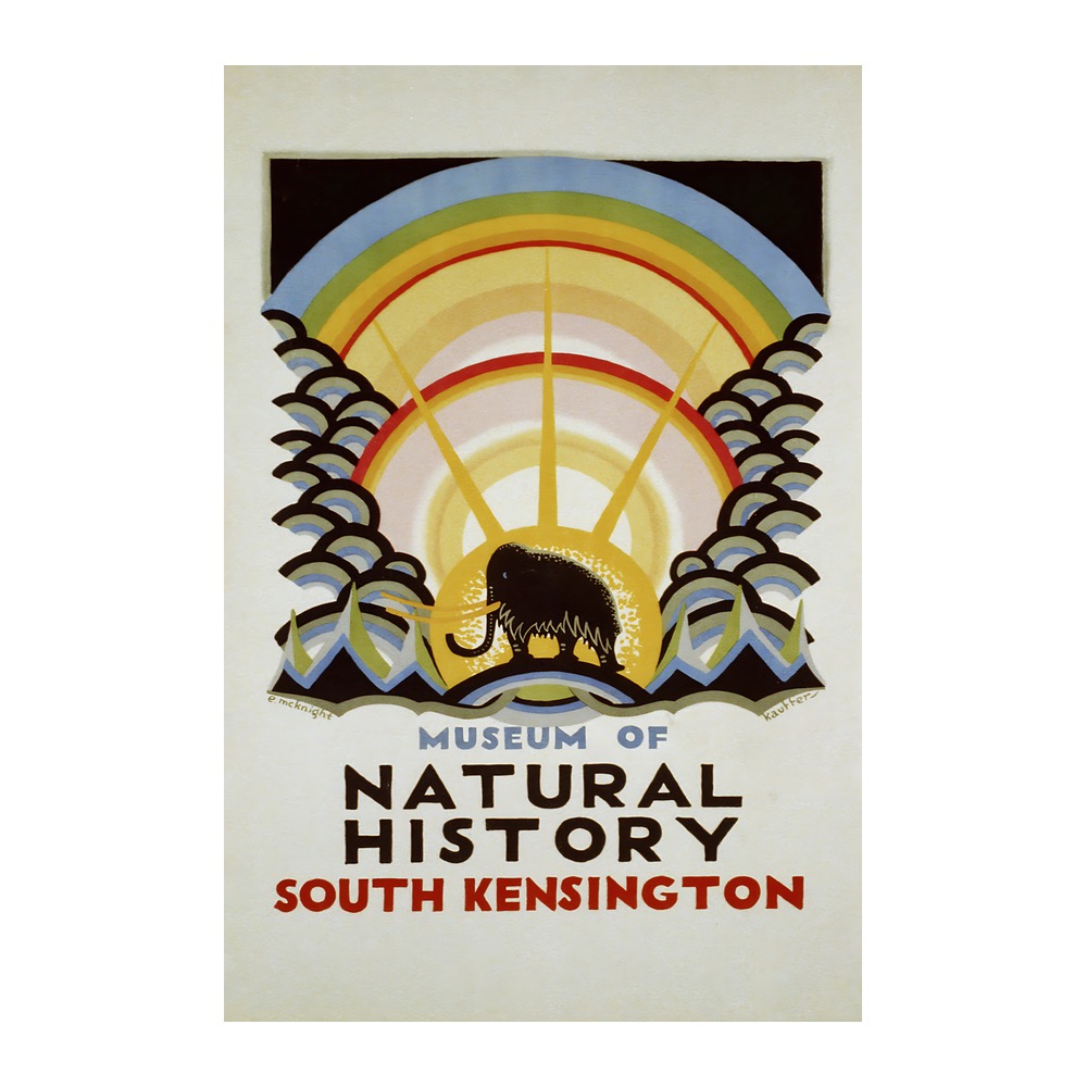 Museum of Natural History South Kensington poster (1923) - new reproduction fine art print mock