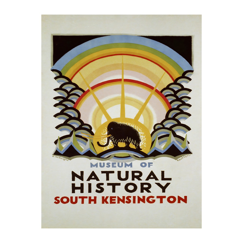 Museum of Natural History South Kensington poster (1923) - new reproduction fine art print mock