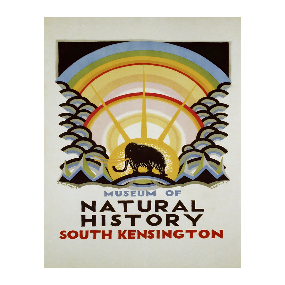 Museum of Natural History South Kensington poster (1923) - new reproduction fine art print mock