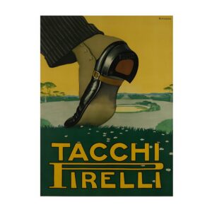 Pirelli Heels poster by Alberto Bianchi (1910-25) - new reproduction fine art print mock
