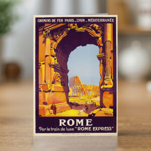 Greetings card reproducing Roger Broders' 1921 Rome travel poster - new reproduction