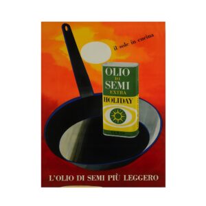 Seed Oil Bertolli poster by Erberto Carboni (1955-62) - new reproduction fine art print mock