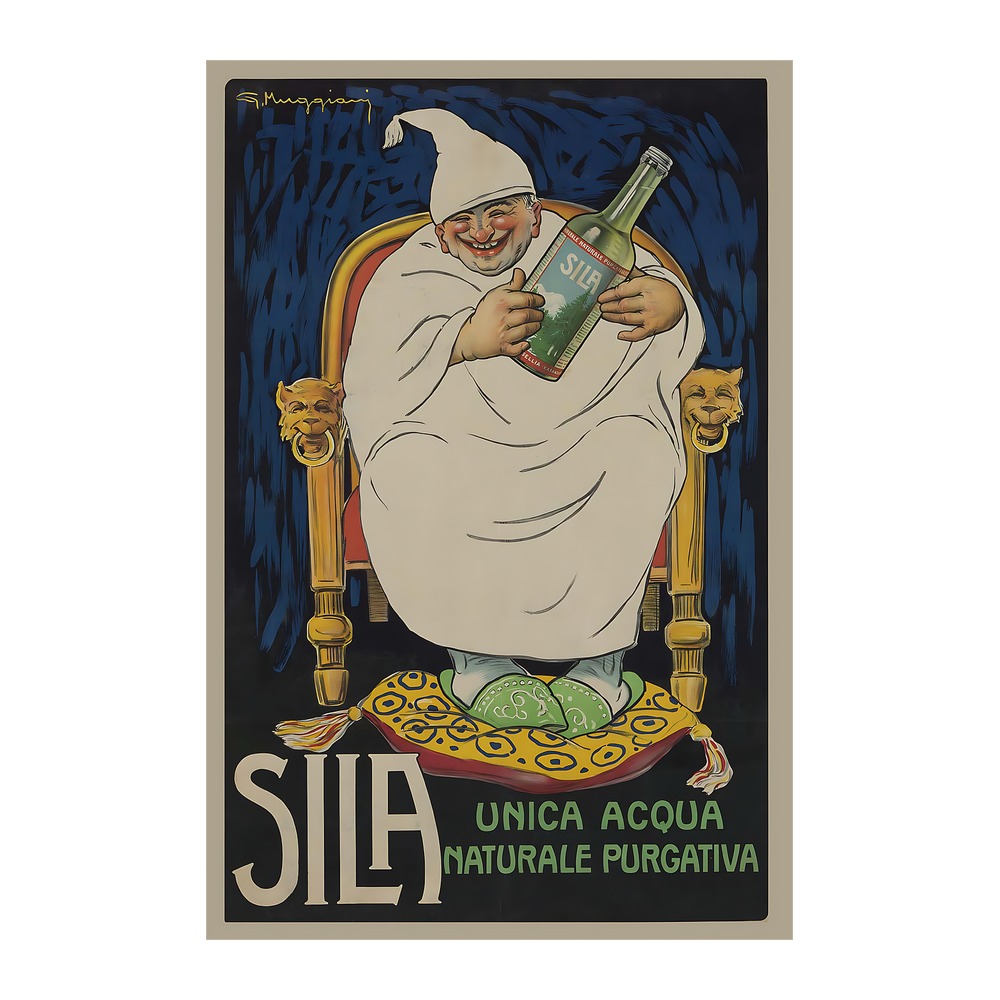 Sila Acqua poster by Giorgio Muggiani (1920-29) - new reproduction fine art print mock