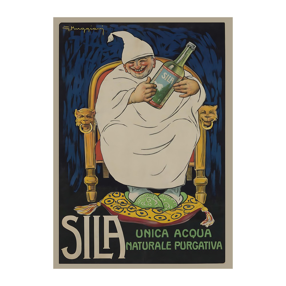 Sila Acqua poster by Giorgio Muggiani (1920-29) - new reproduction fine art print mock