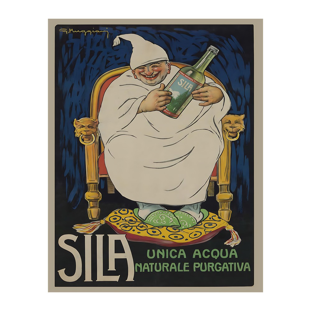 Sila Acqua poster by Giorgio Muggiani (1920-29) - new reproduction fine art print mock