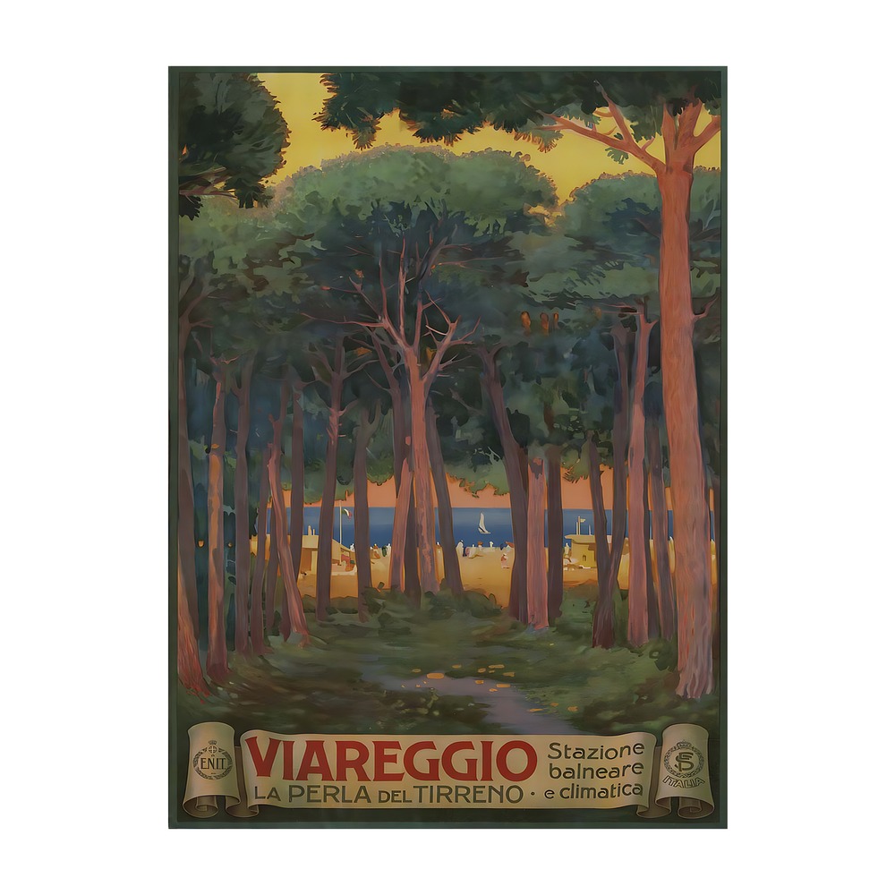 Viareggio ENIT poster (1919-1935) - new reproduction fine art print mock