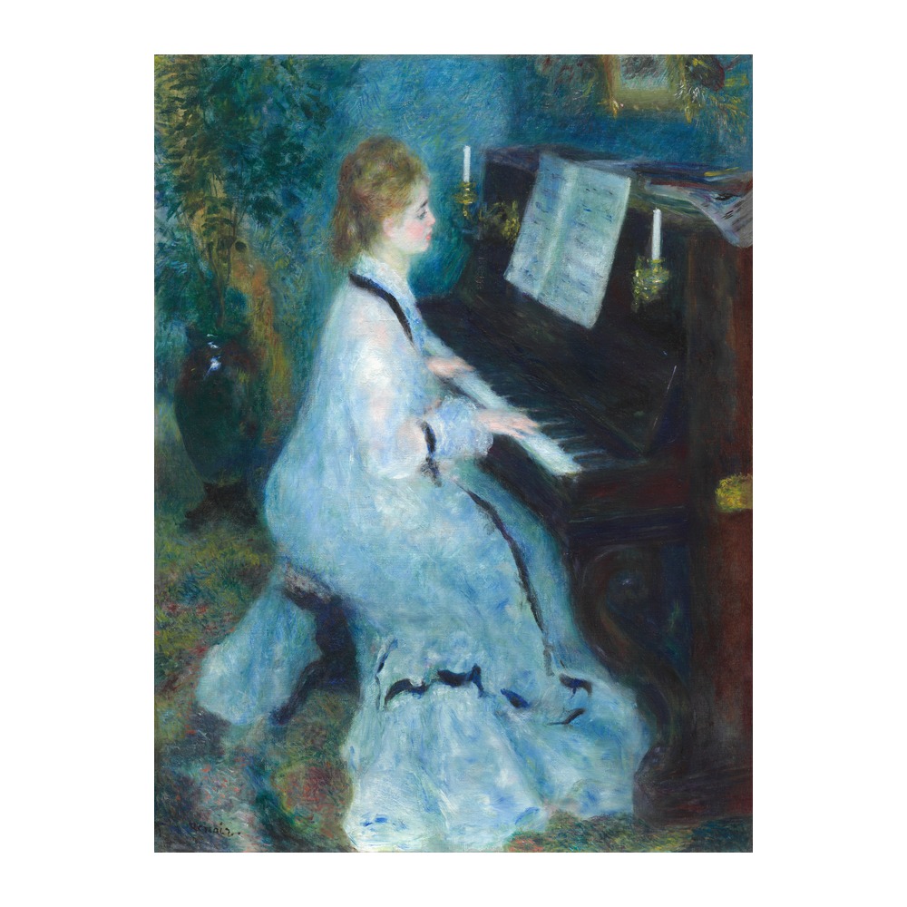 Woman at the Piano by Pierre-Auguste Renoir (1875-6) - new reproduction fine art print mock