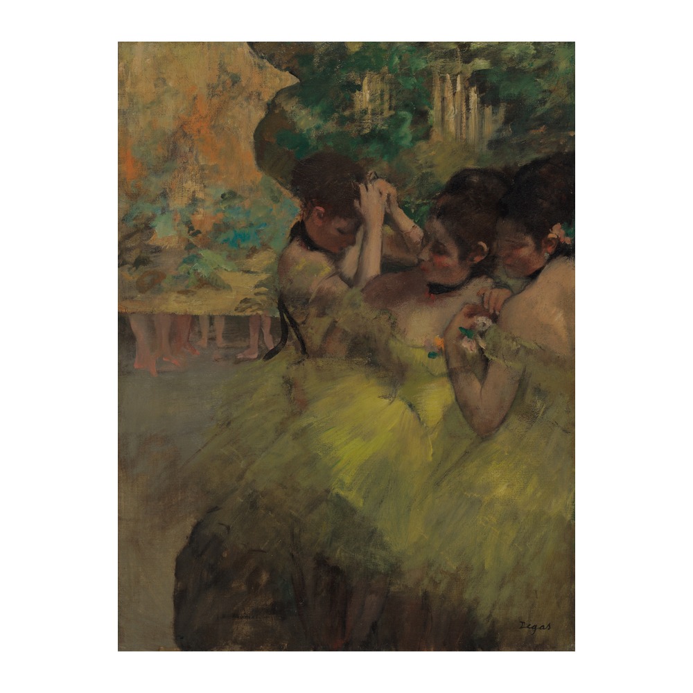 Yellow Dancers (In the Wings) by Edgar Degas (1874-6) - new reproduction fine art print mock